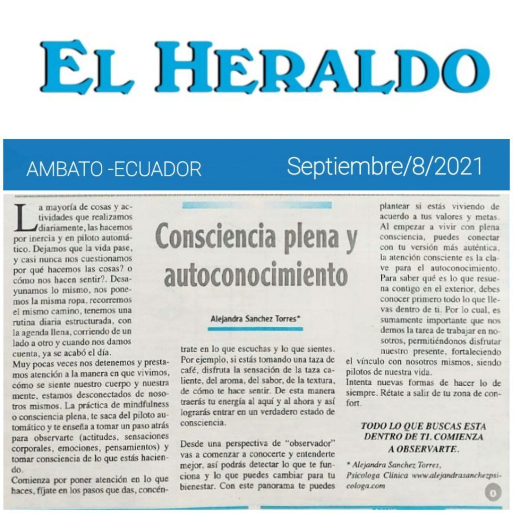 Consciencia Plena y Autoconocimiento