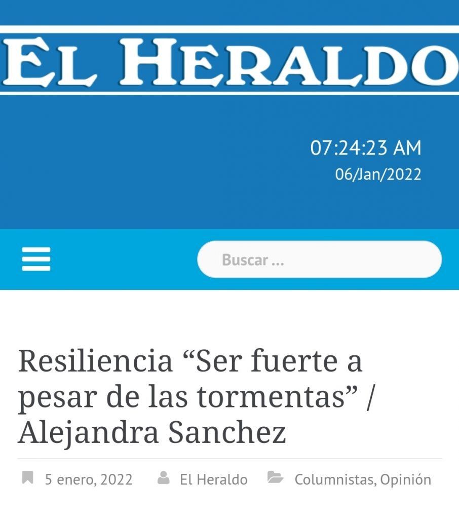 Resiliencia “Ser fuerte a pesar de las tormentas” / Alejandra Sanchez